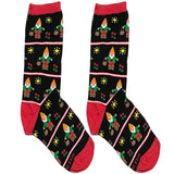 Black And Red Gnome Short Crew Socks