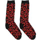 Black And Red Pattern Short Crew Socks