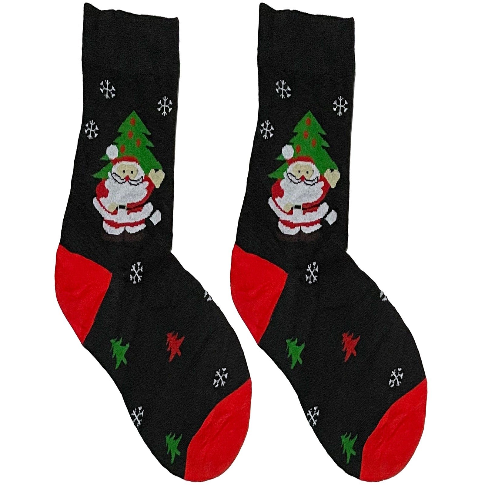 Black And Red Santa Short Crew Socks