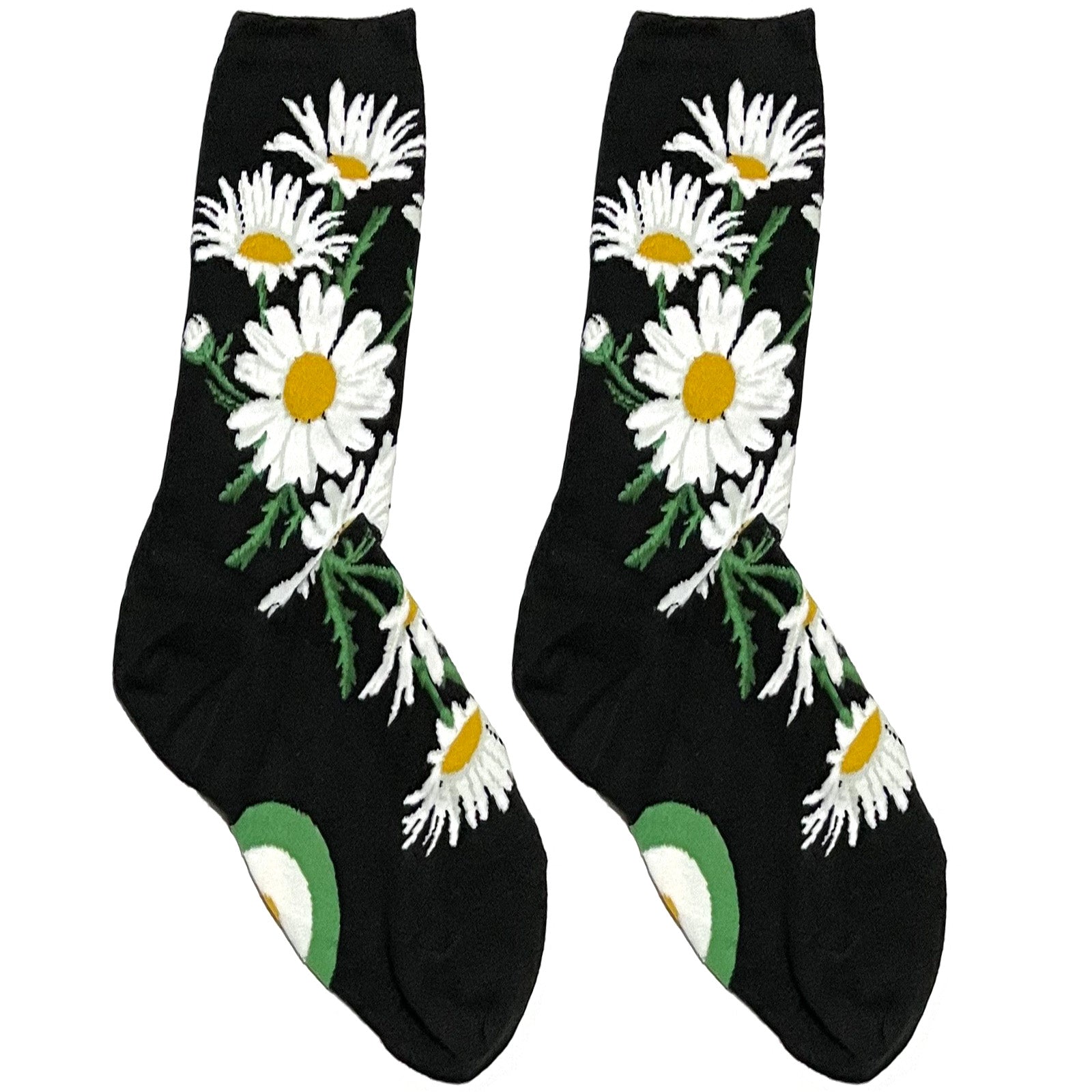 Black And White Flower Short Crew Socks