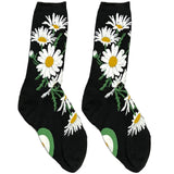 Black And White Flower Short Crew Socks
