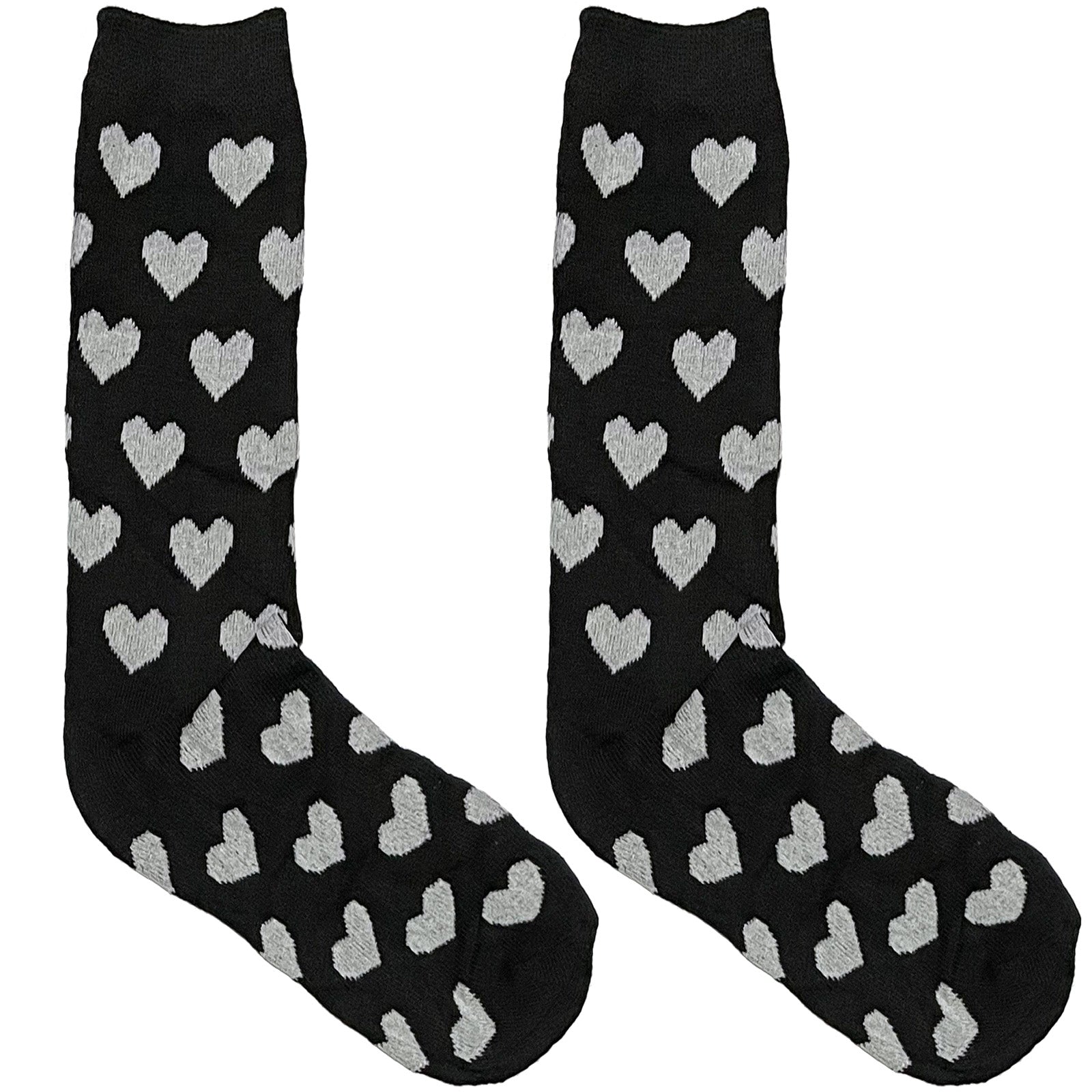 Black And White Hearts Short Crew Socks
