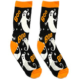 Black And Yellow Boo Ghost Short Crew Socks