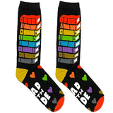 Black Colorful Books Socks