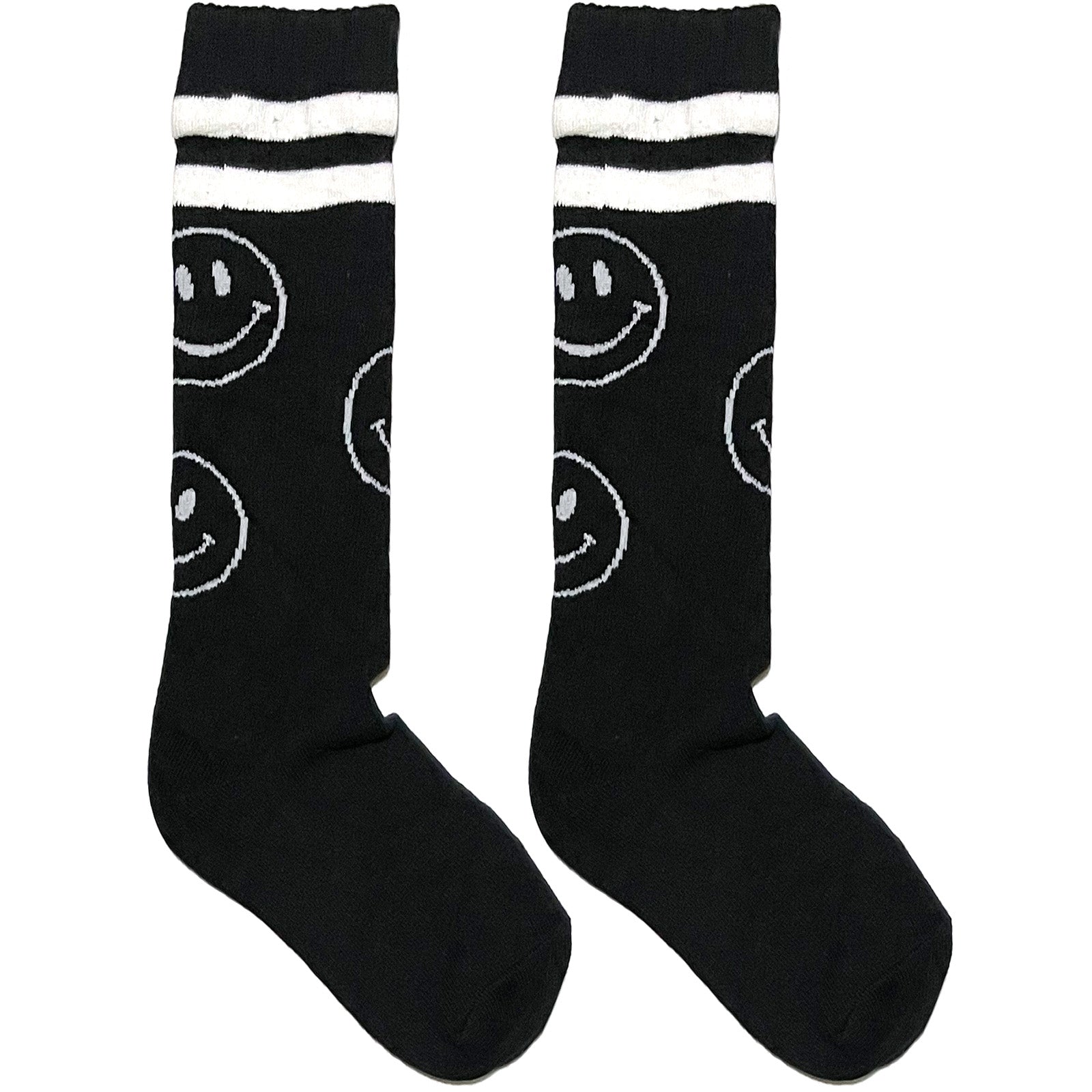 Black Smiley Face Short Crew Socks