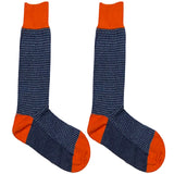 Blue And Orange Textured Socks