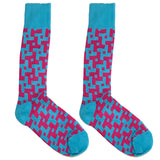 Blue And Pink Pattern Socks