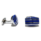 Blue And Silver Oval Cuff Link