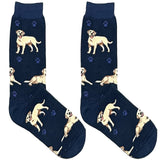 Blue And White Dog Shorts Crew Socks