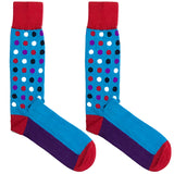 Blue Colorful Polka Express Socks