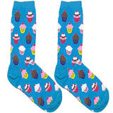 Blue Cupcake Short Crew Socks