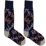 Blue Floral Pattern Socks