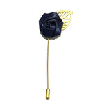 Blue Flower Stem Lapel Pin