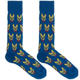 Blue Geek Dog Socks