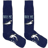 Blue Shark Bite Me Socks