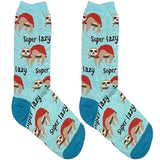 Blue Super Lazy Short Crew Socks