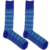 Blue Textured Stripe Socks