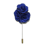 Blue Triple Rose Lapel Pin