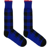 Blue And Black Chequered Socks