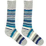 Blue And Grey Stripes Socks