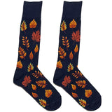 Blue And Orange Leaf Socks
