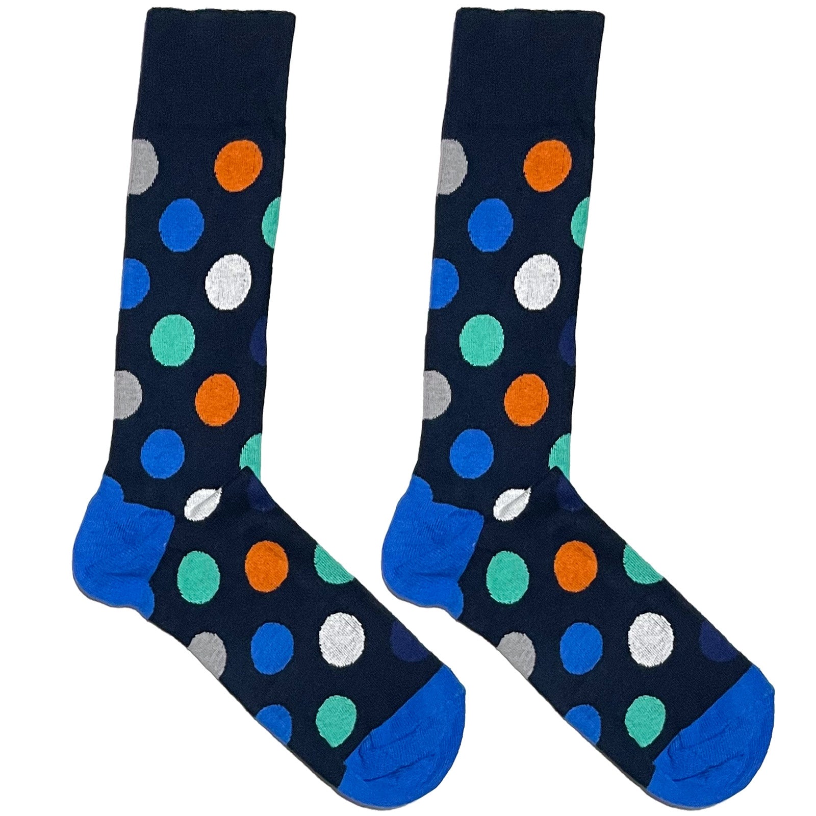 Blue And Orange Polka Socks