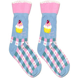 Blue And Pink Cup Cake Short Crew Socks