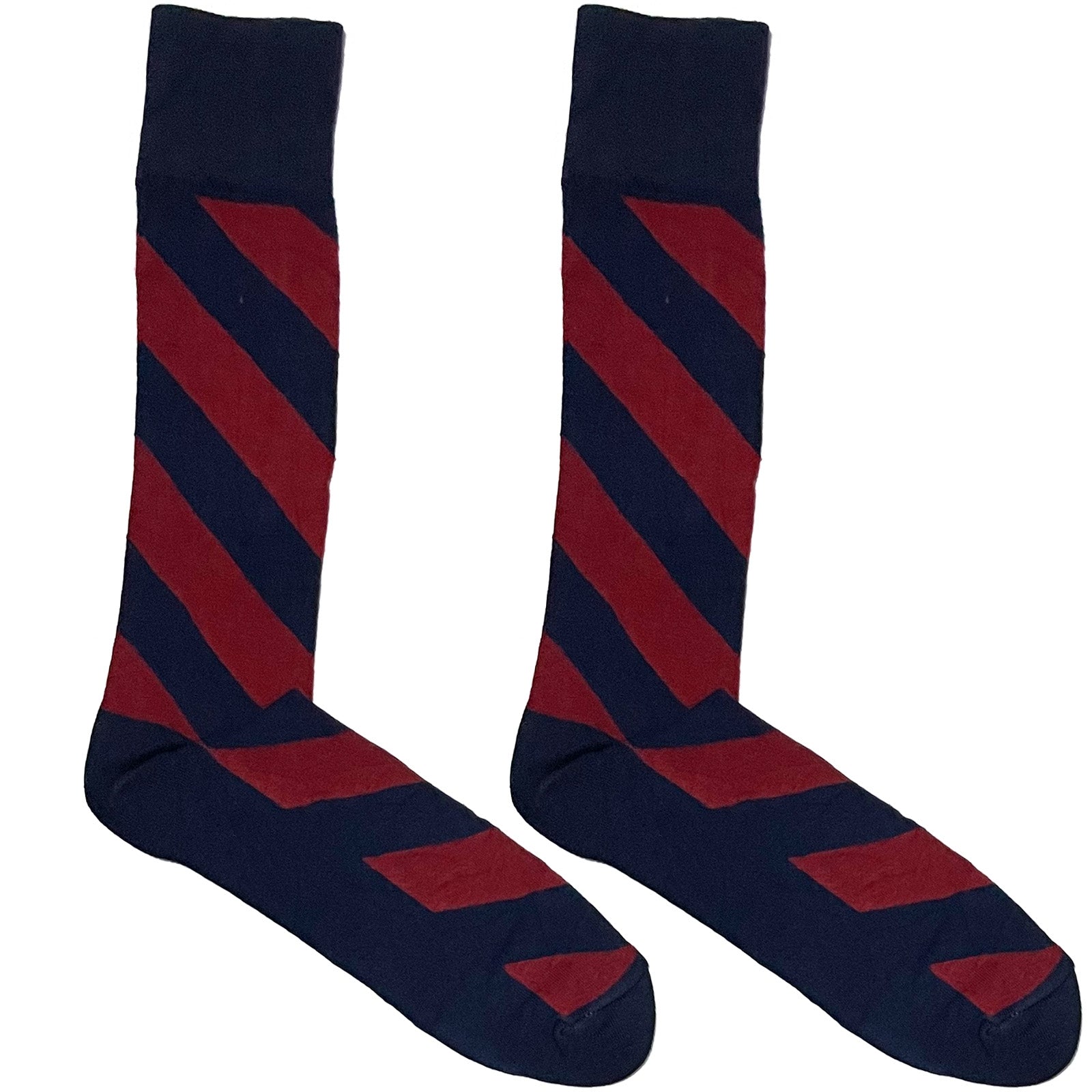 Blue And Red Diagonal Stripe Socks