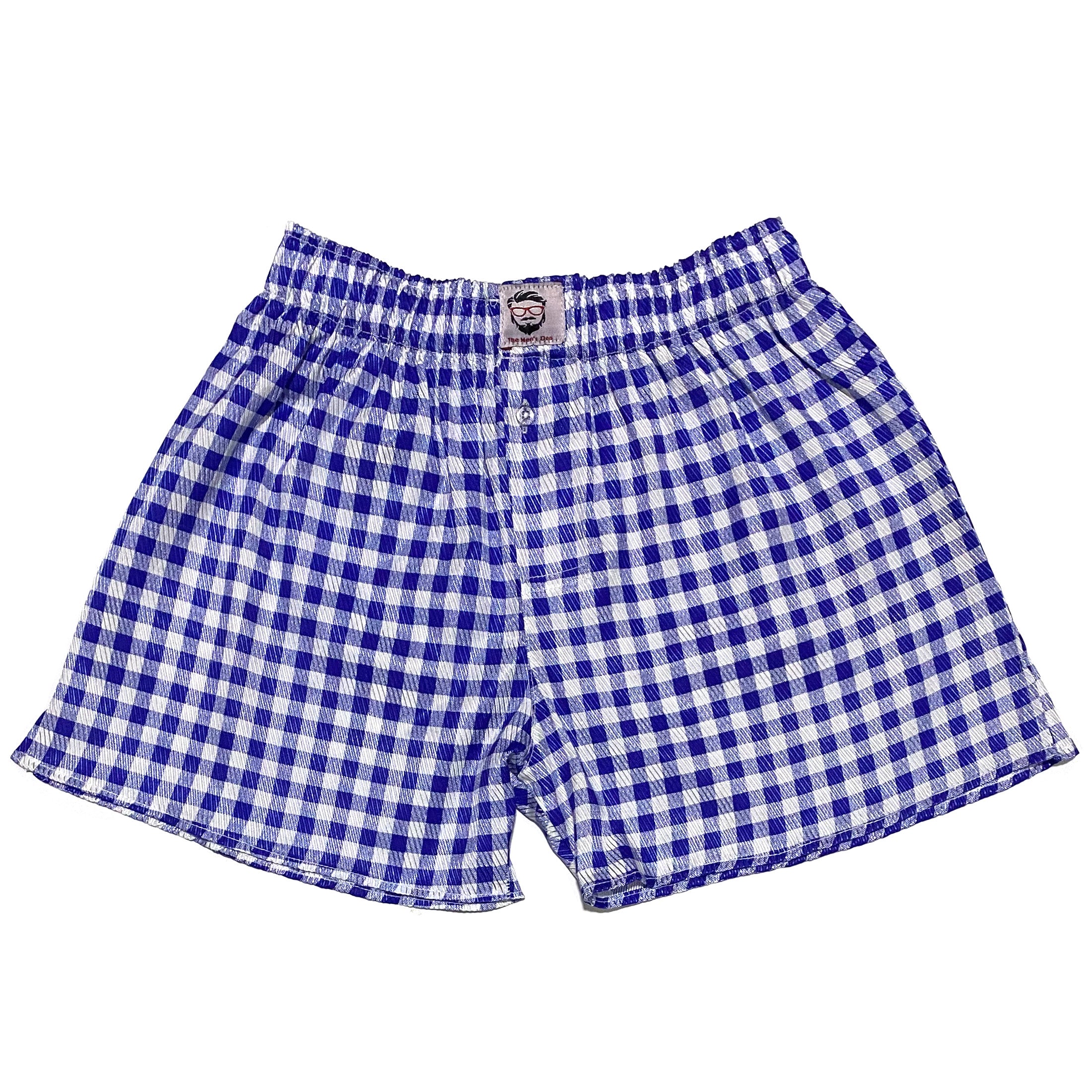 Blue And White Chequered Boxers – themensden.pk