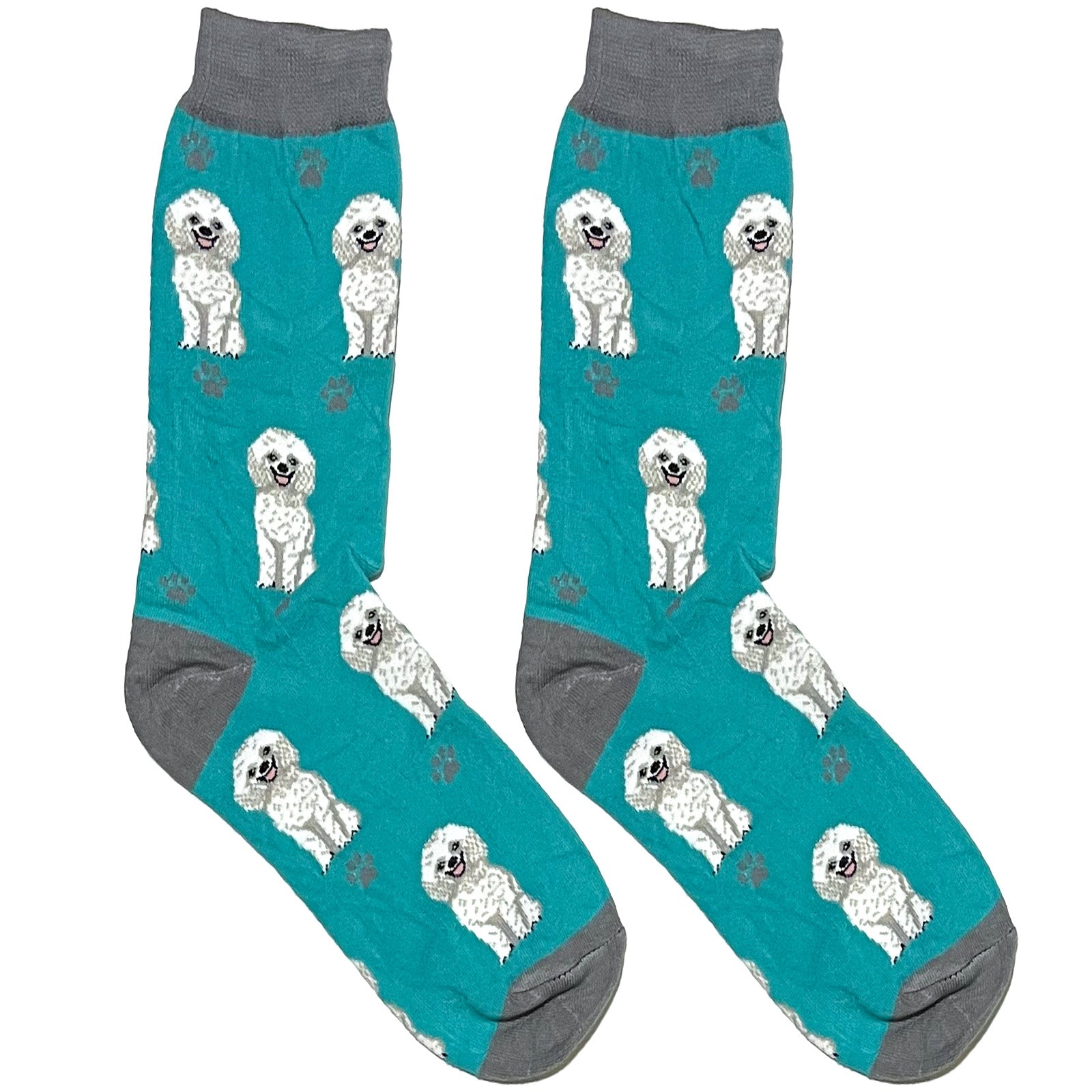 Blue And White Fluffy Dog Short Crew Socks