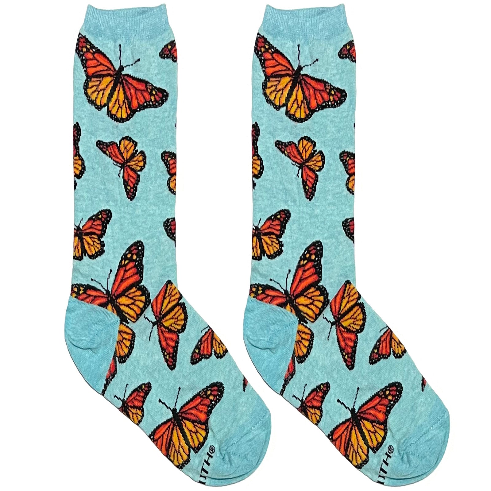Blue Butterfly Short Crew Socks