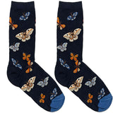 Blue Butterfly Short Crew Socks