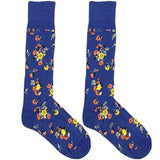 Blue Floral Pattern Socks