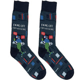 Blue I Am Working Socks