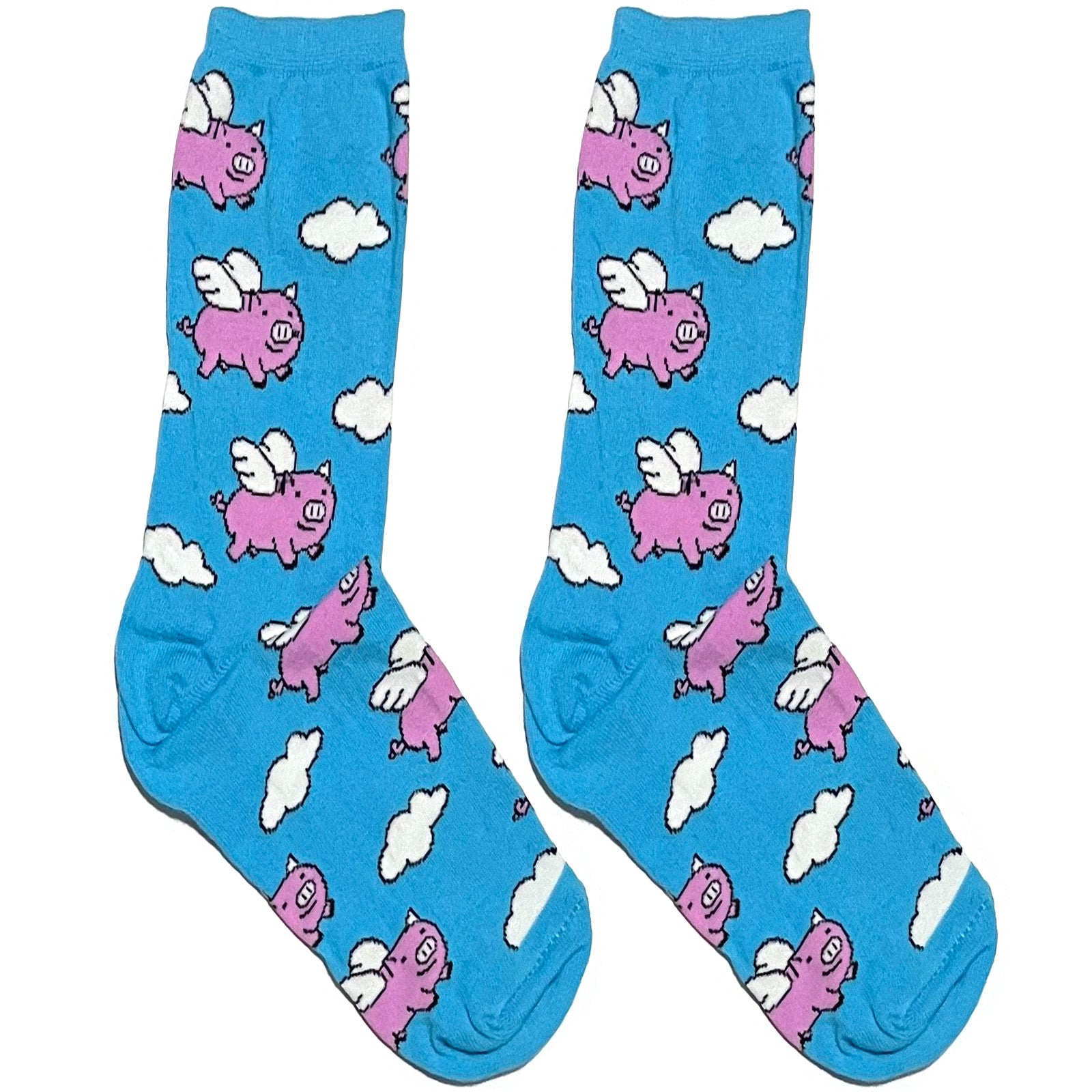 Blue Piggy Angel Short Crew Socks