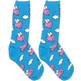 Blue Piggy Angel Short Crew Socks