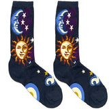 Blue Sun And Moon Short Crew Socks