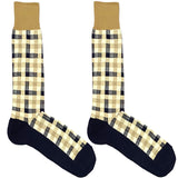 Brown And White Chequered Socks