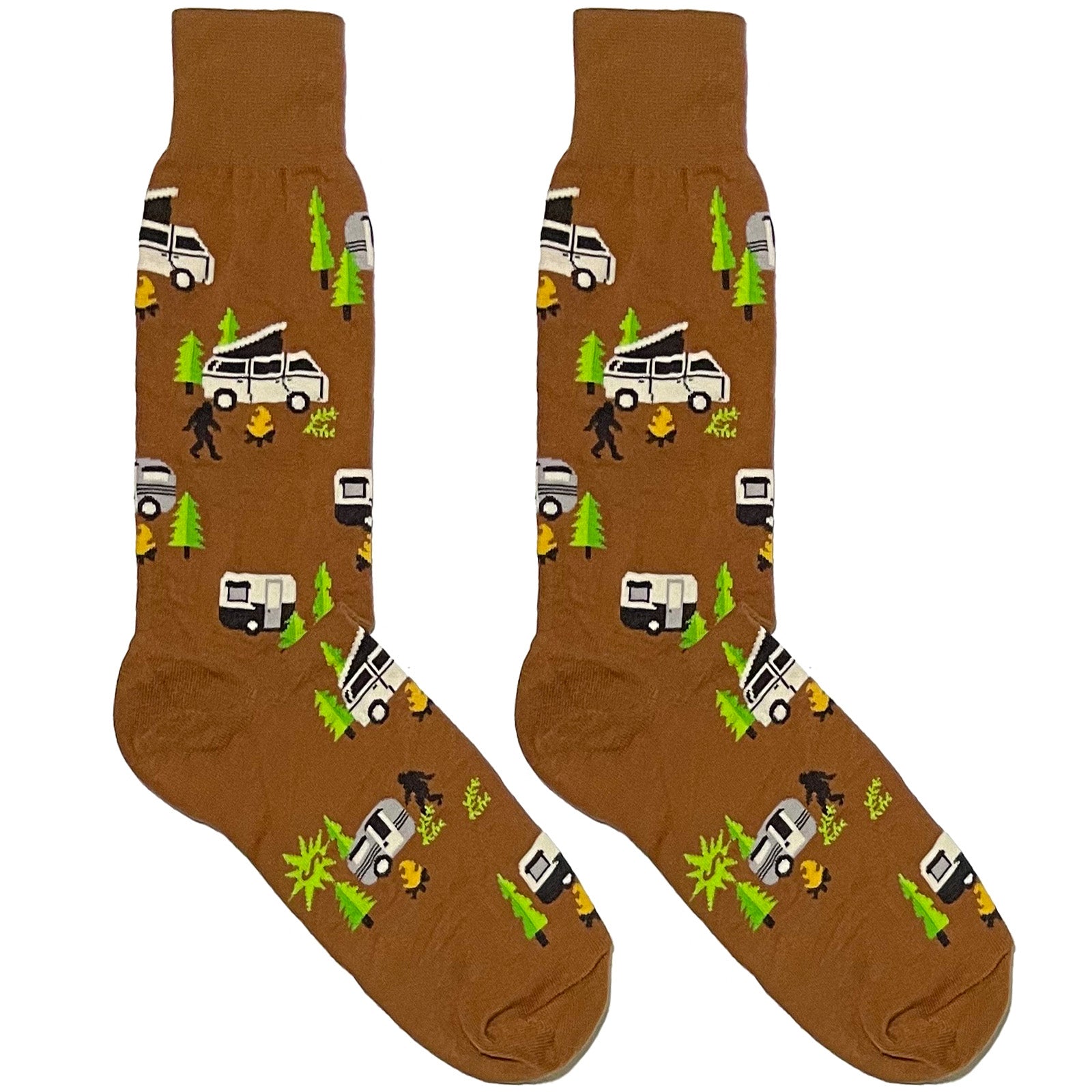 Brown Camping Truck Socks
