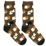 Brown Cat Loaf Short Crew Socks