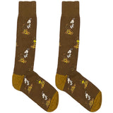 Brown Snoopy Gold Socks