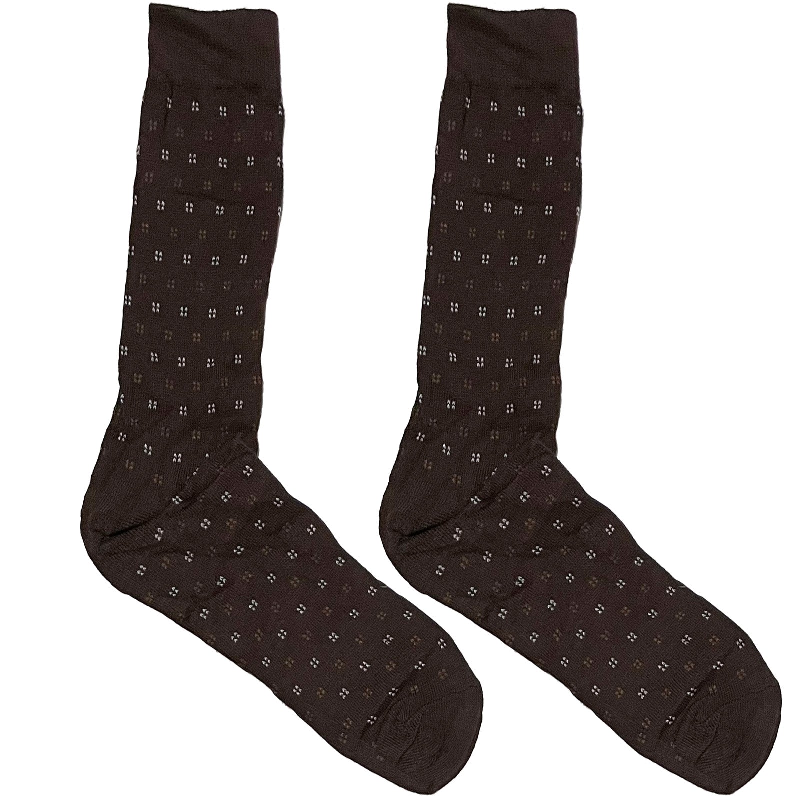 Brown Formal Square Pattern Socks