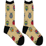 Brown Lady Bug Short Crew Socks