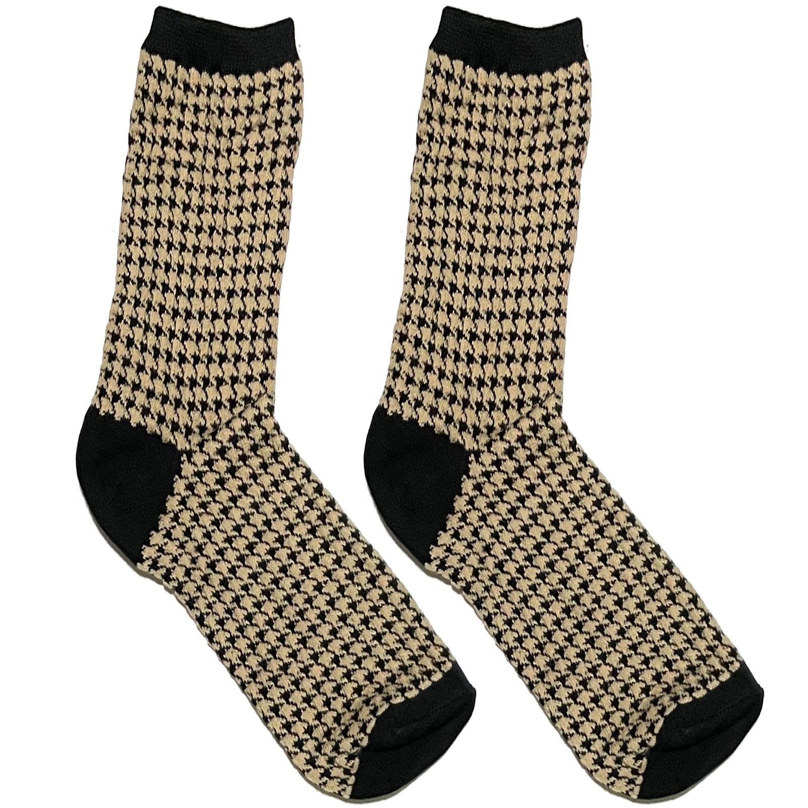 Brown Textured Pattern Short Crew Socks