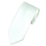 Solid White Polyester Tie