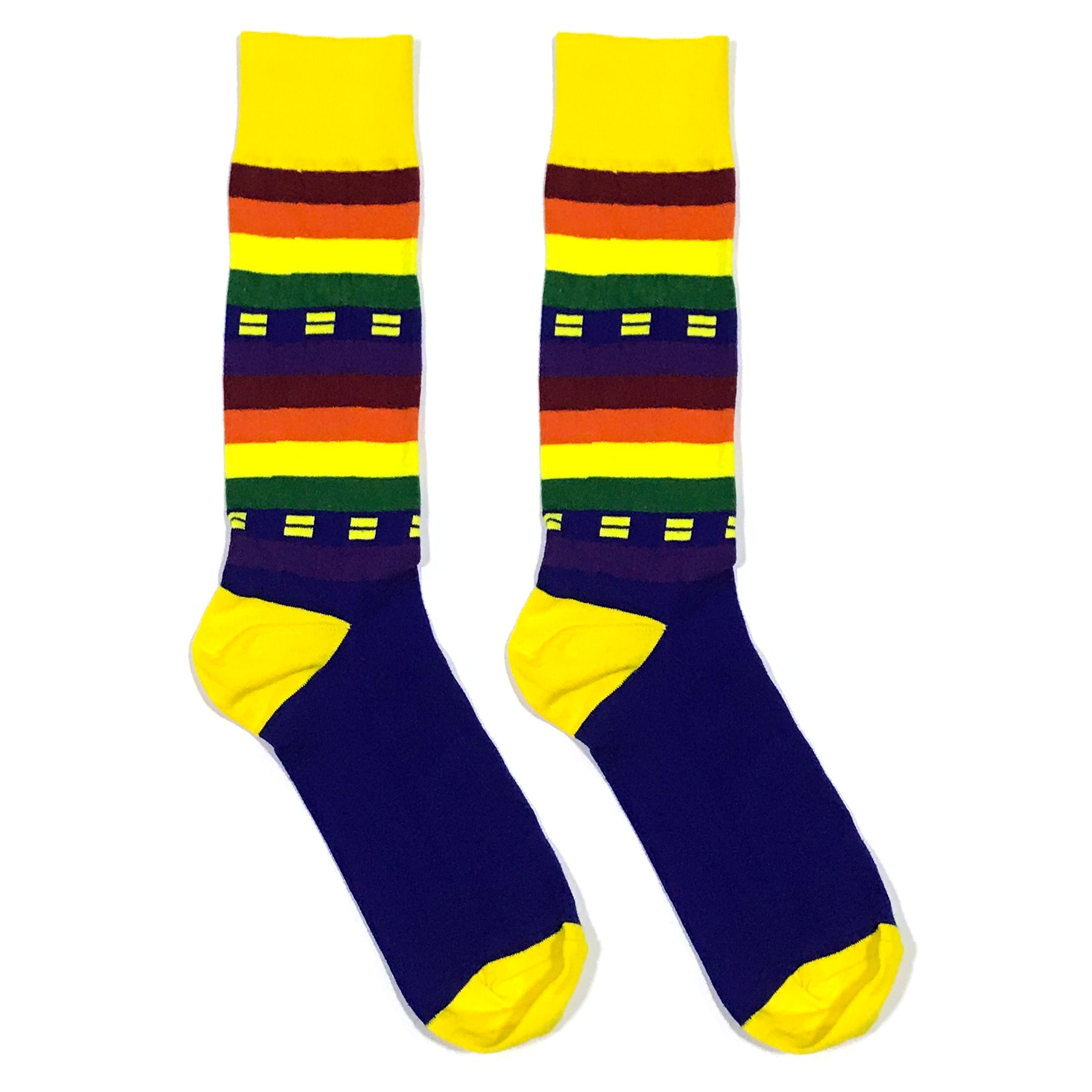 Yellow Green Stripes Socks