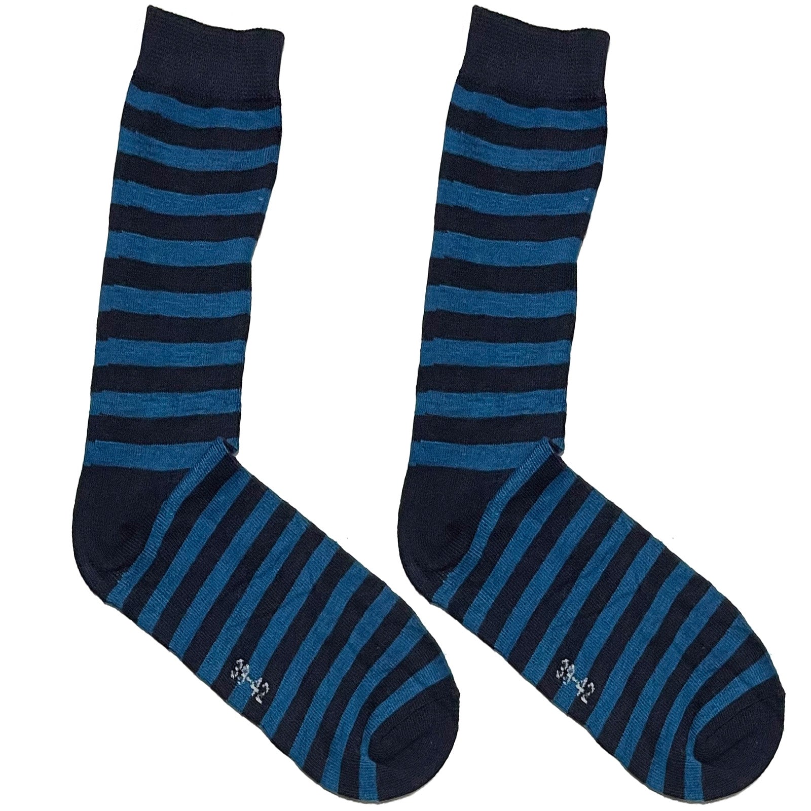Dark And Light Blue Stripes Short Crew Socks