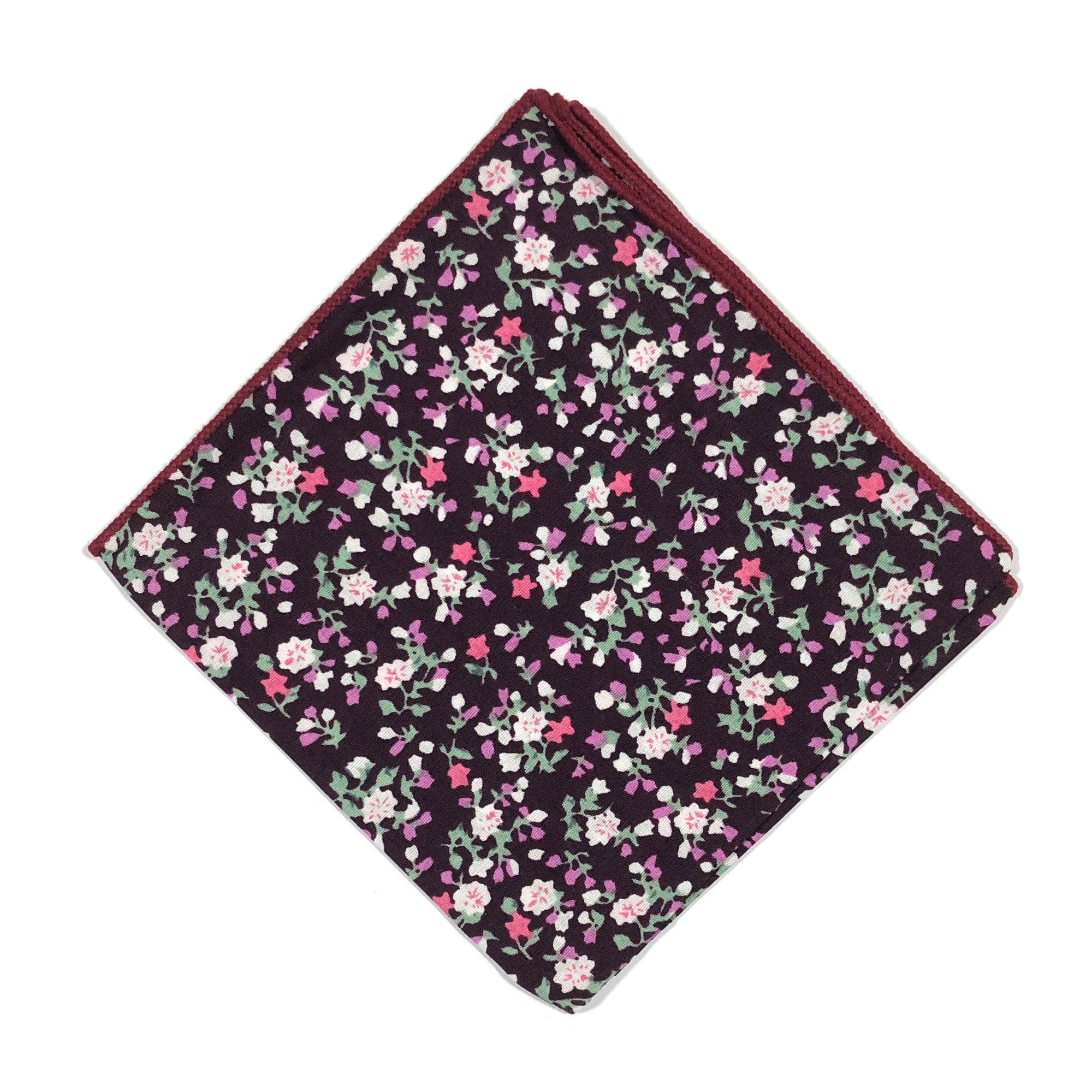 Purple and Pink Floral Pocket Square