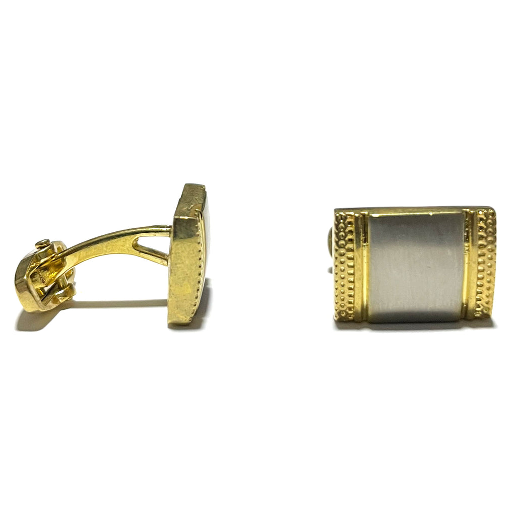 Gold And Silver Brushed Matte Cuff Link – themensden.pk