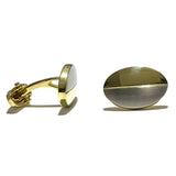Gold And Silver Brushed Oval Cuff Link